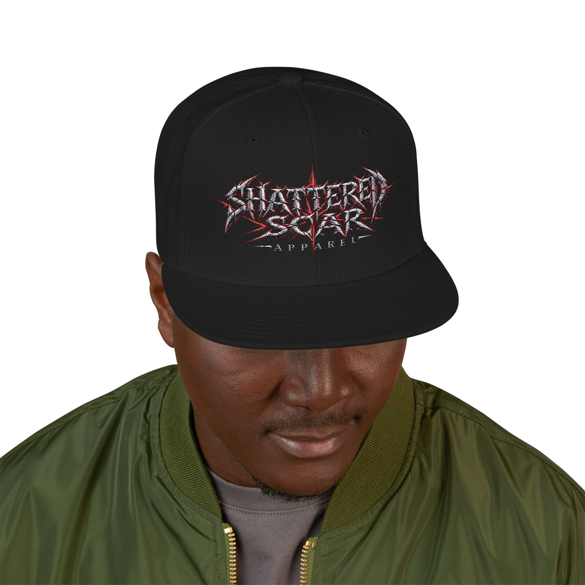Shattered Scar Embroidered Snapback | Signature Logo Cap